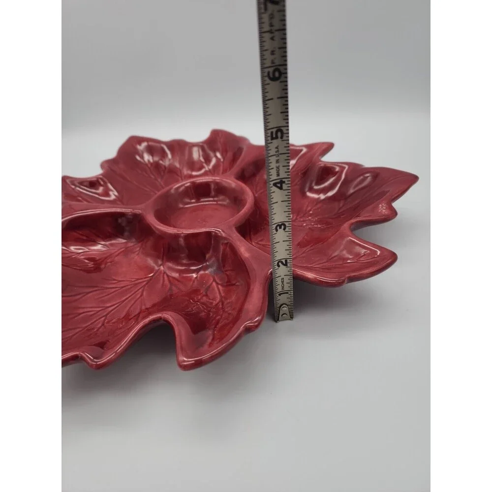 Holland Mold Leaf Relish Dish Fall Color Ceramic Serving Dish Autumn Leaves